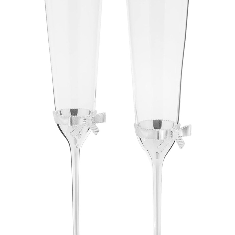 Kate Spade Silver Champagne Flutes